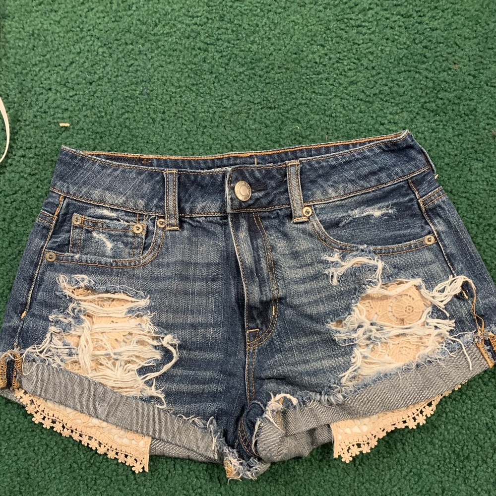 AE denim shorts